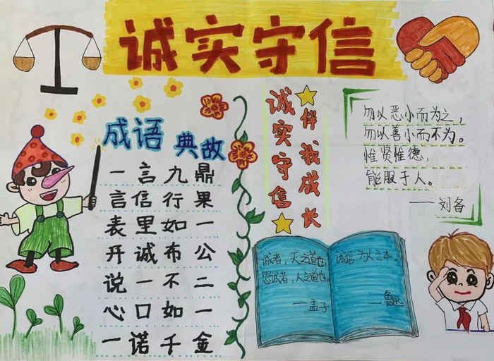 关于诚信的手抄报图片